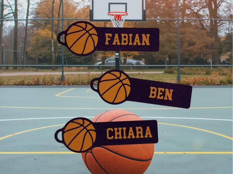 Schlüsselanhänger Basketball mit Namen