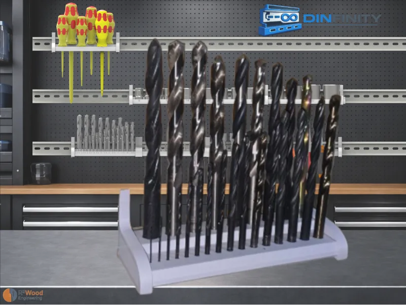 Drill Bit Holder DIN Rail | DIN Infinity