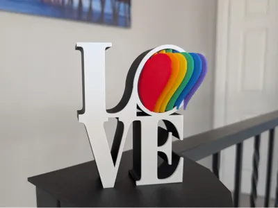 LOVE Statue - Rainbow Hearts