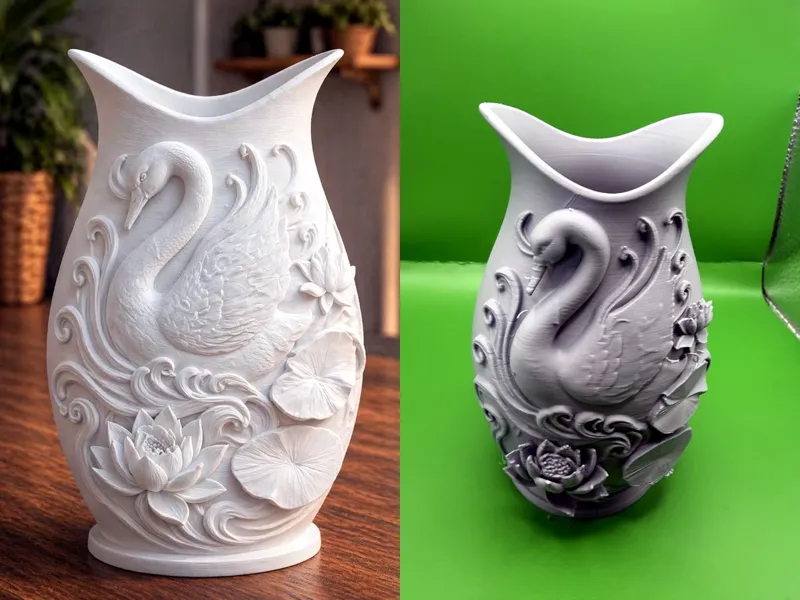 Swan Lotus Decorative Vase