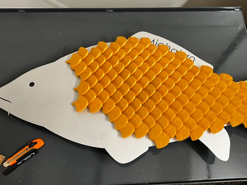 Fish scales for gold carp