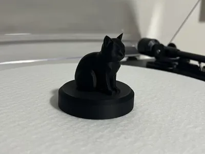 Sitting Cat - Vinyl Turntable Decor