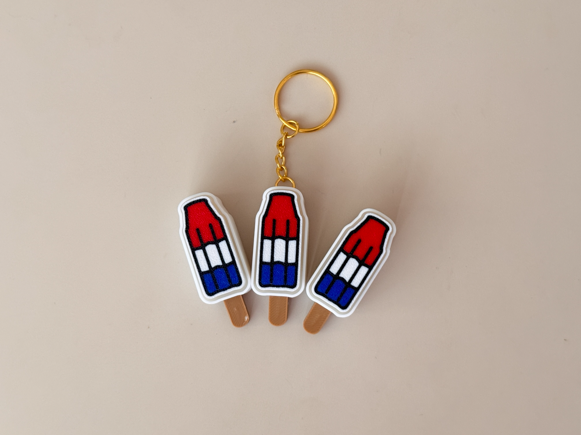 Fire cracker Popsicle Fidget clicker + keychain