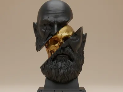 Split Head 3D Print: Kratos – n.04