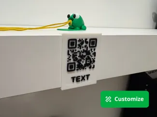 QR Code + Text Label Tag for Shelf
