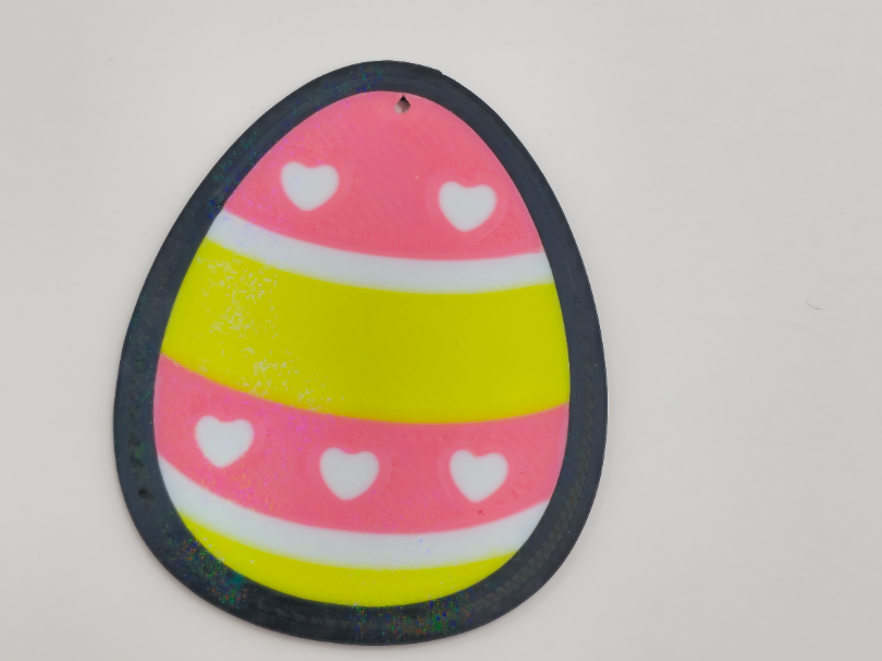 Easter Egg with Hearts Keychain 