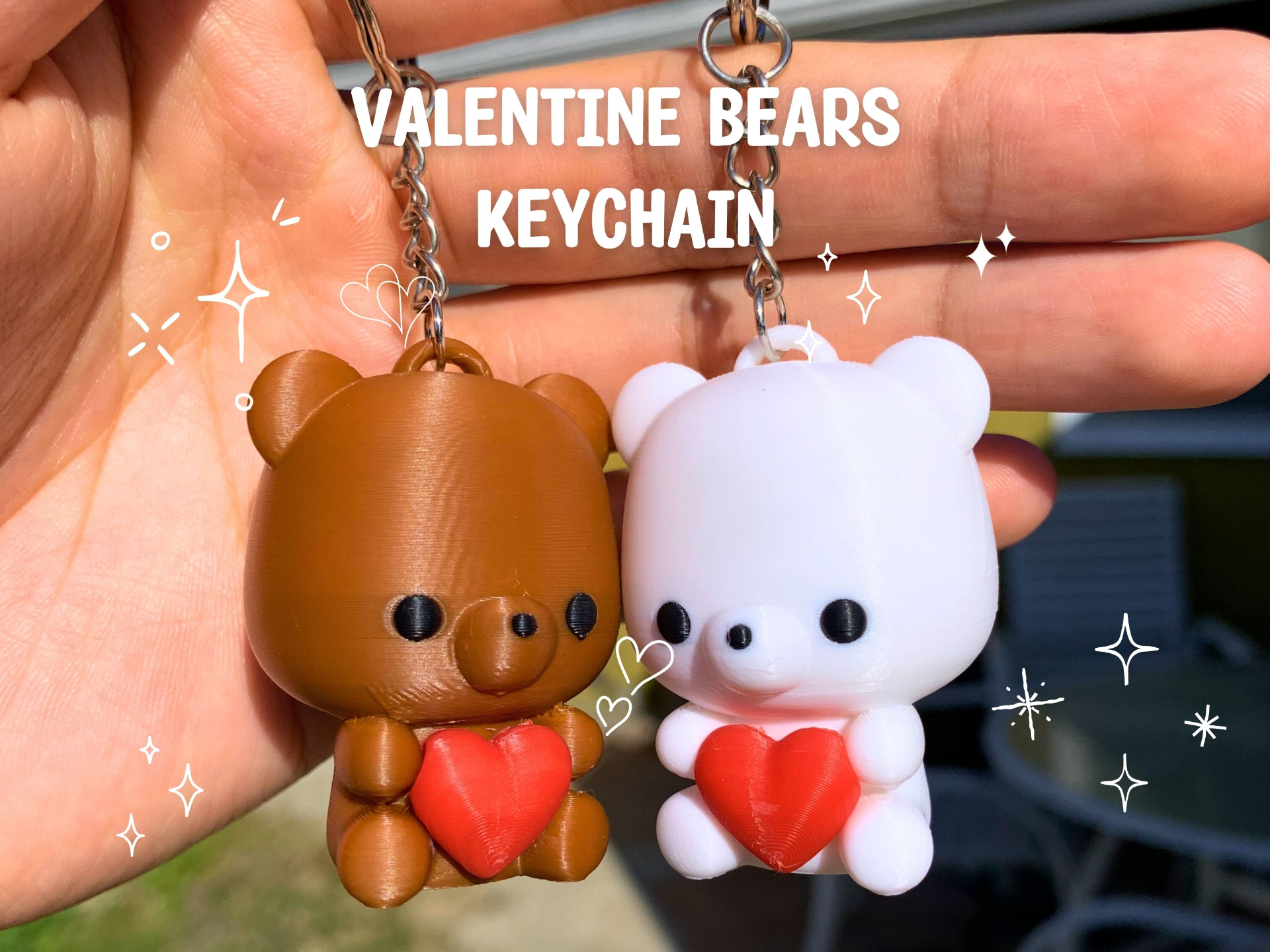 Valentine Bears Matching Keychains
