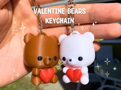 Valentine Bears Matching Keychains