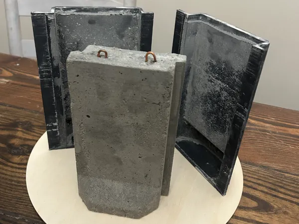 Moule pour mur en T en béton