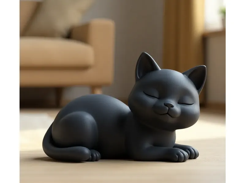 Cute kitten statue, cat (AI)