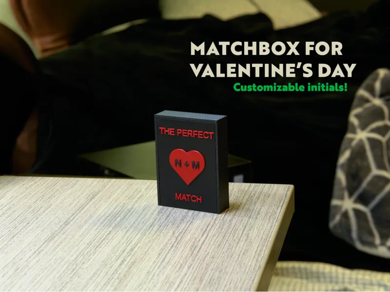 Perfect matchbox customizable for valentine's day