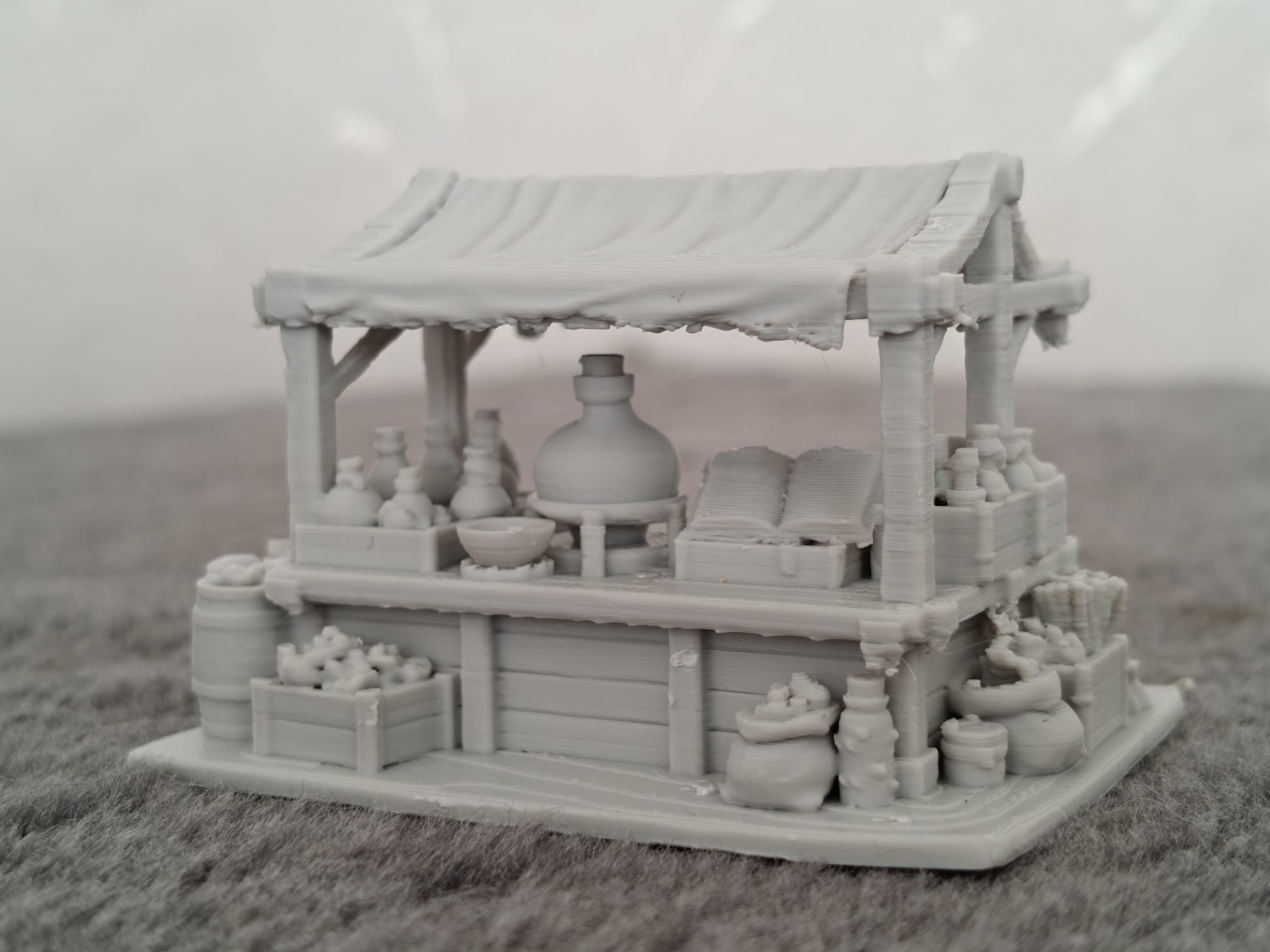 DnD alchemist market stall terrain prop