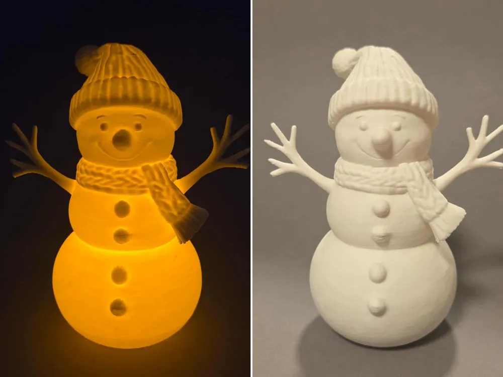Glowing Christmas Snowman - Free 3D Print Model - MakerWorld