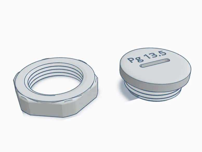 Pg13.5 Cable Gland Blanking Plug and Counternut