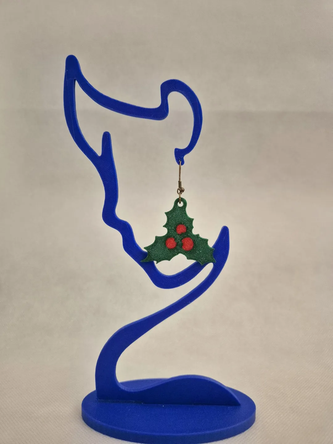 Multicolor Christmas Holly Earrings view 2