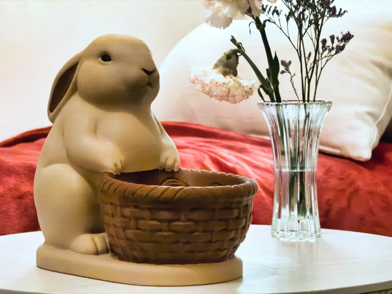 Easter Bunny with basket for sweets or nuts