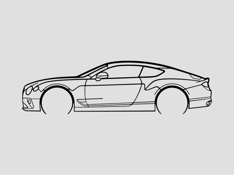 Bentley Continental GT Silhouette Wall Art