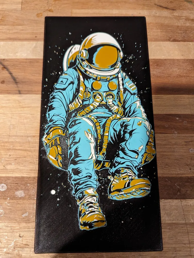 Astronaut Floating in Space - HueForge