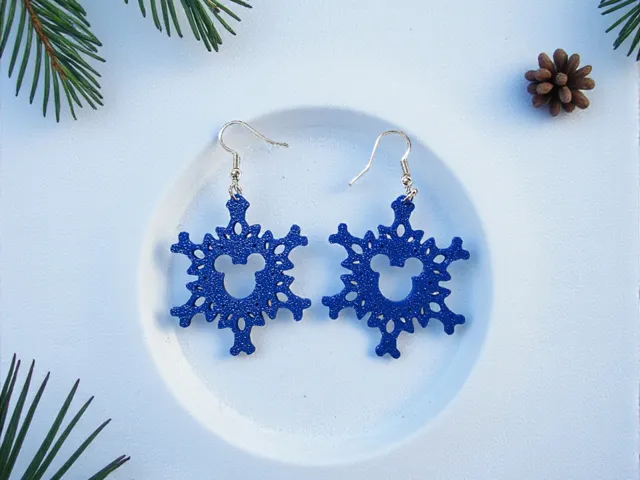 Mickey snowflake earrings