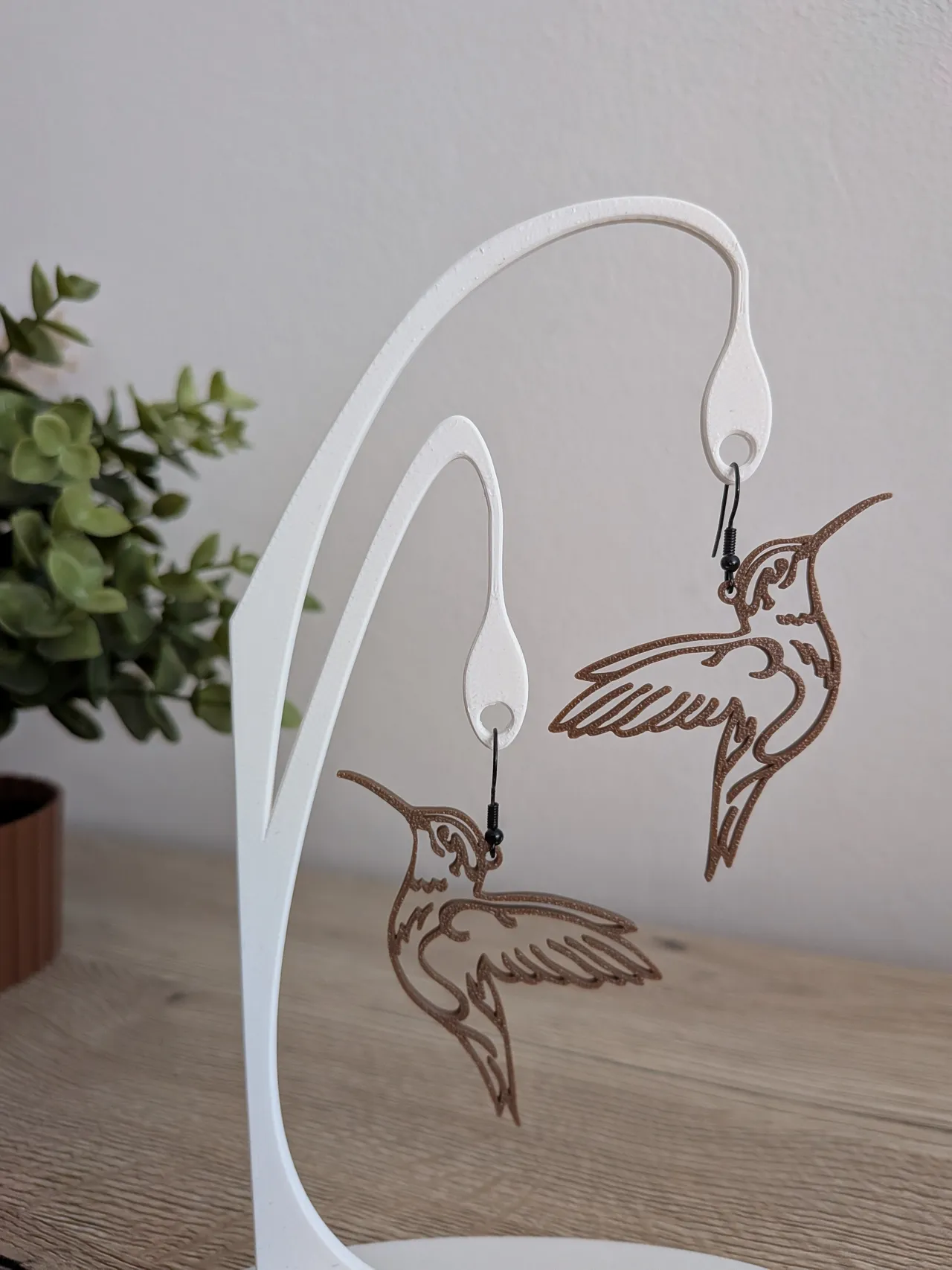 Hummingbird earrings view 2