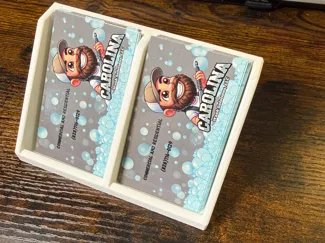 Dual vertical business card holder