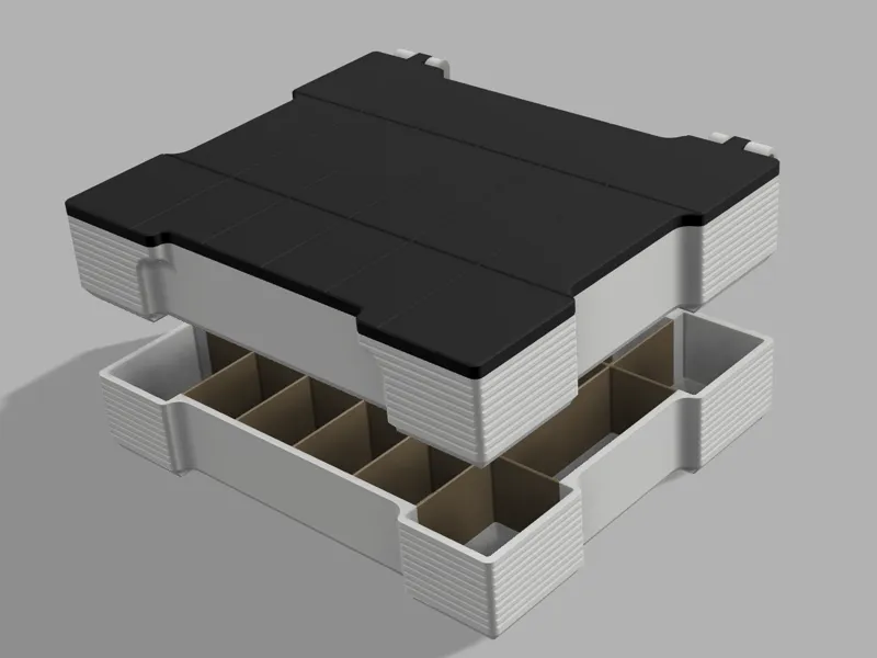 Stapelbare Sortierbox für Kleinteile