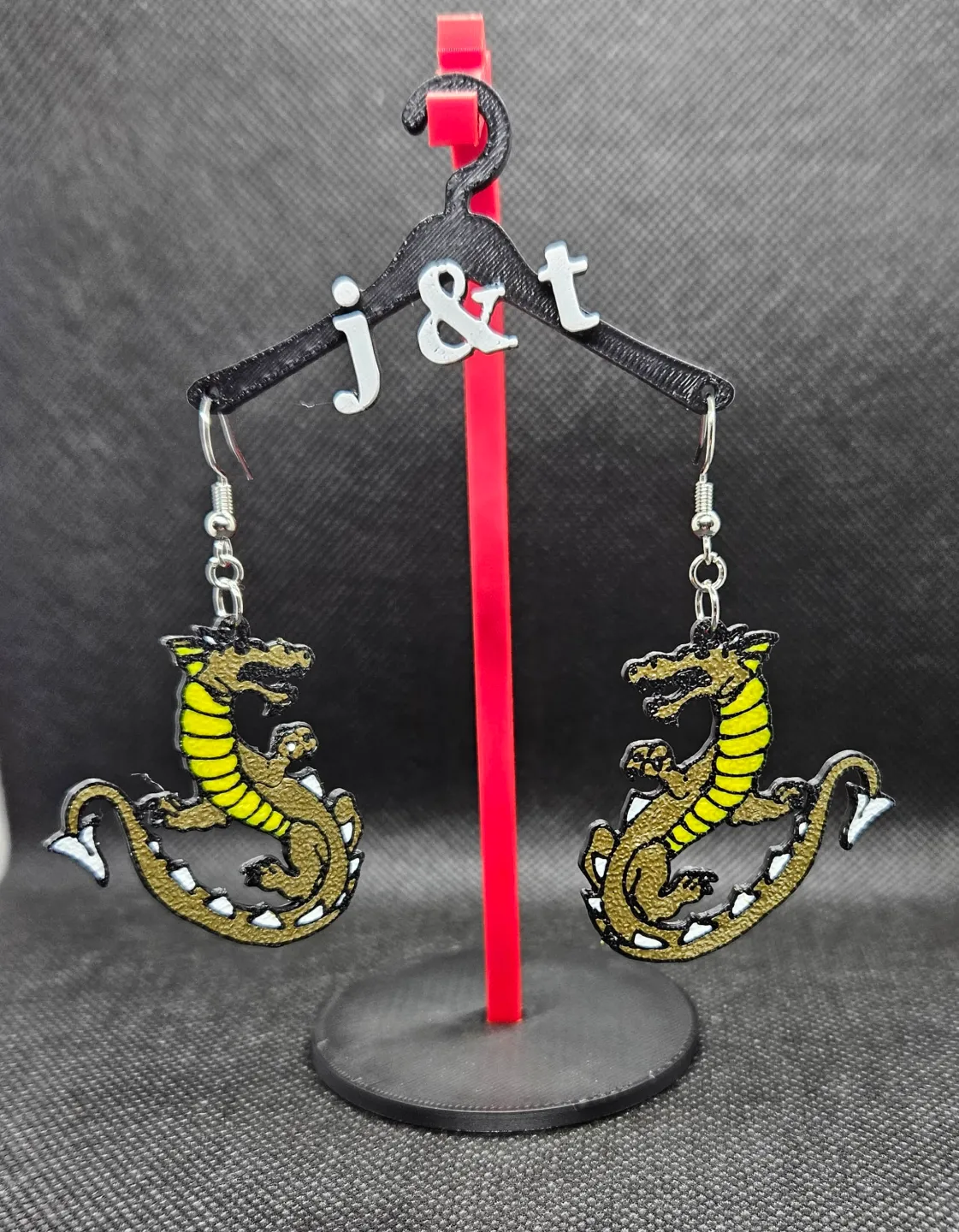 Dragon earrings view 2