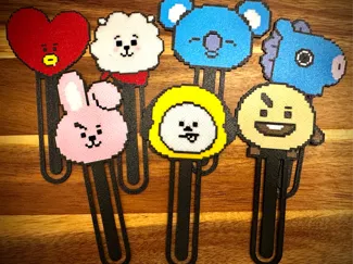 BTS Pixel Art - BT21 - Bookmarks - Freebies - 8Bit