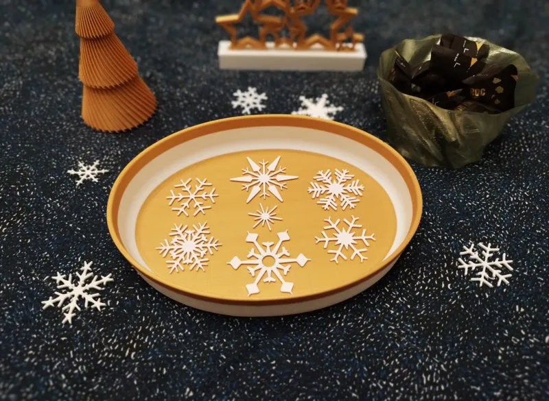 Plateau de Noël flocons de neige
