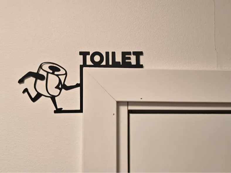 Plaque déco humoristique pour toilettes