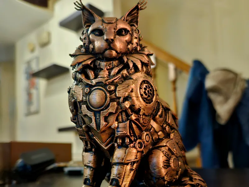 Steampunk Cybernetic Maine Coon Cat
