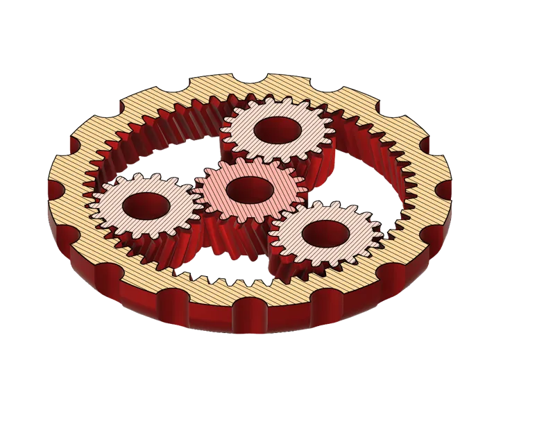 Planetary Fidget Spinner with Helical Gears