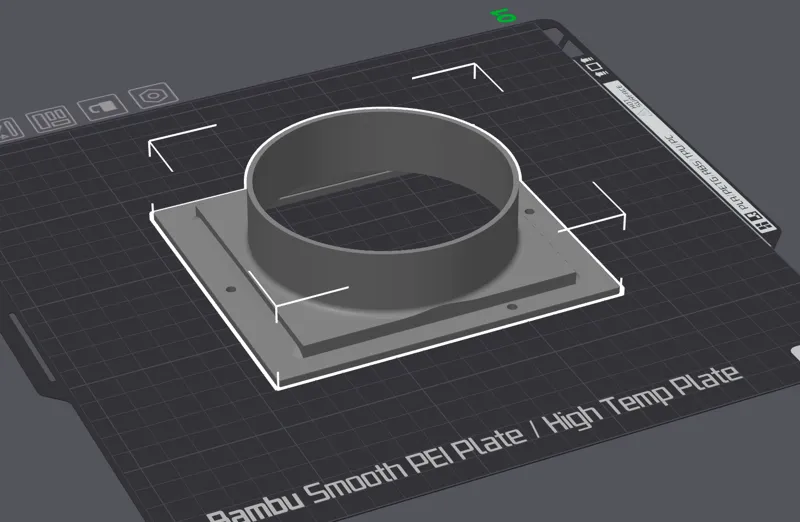 Bambu Lab X1C/P1S 4 Inch Duct Adapter