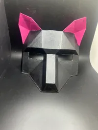 Masque renard low poly avec trous pour élastique — photo 6