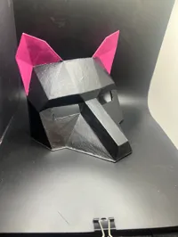 Masque renard low poly avec trous pour élastique — photo 5