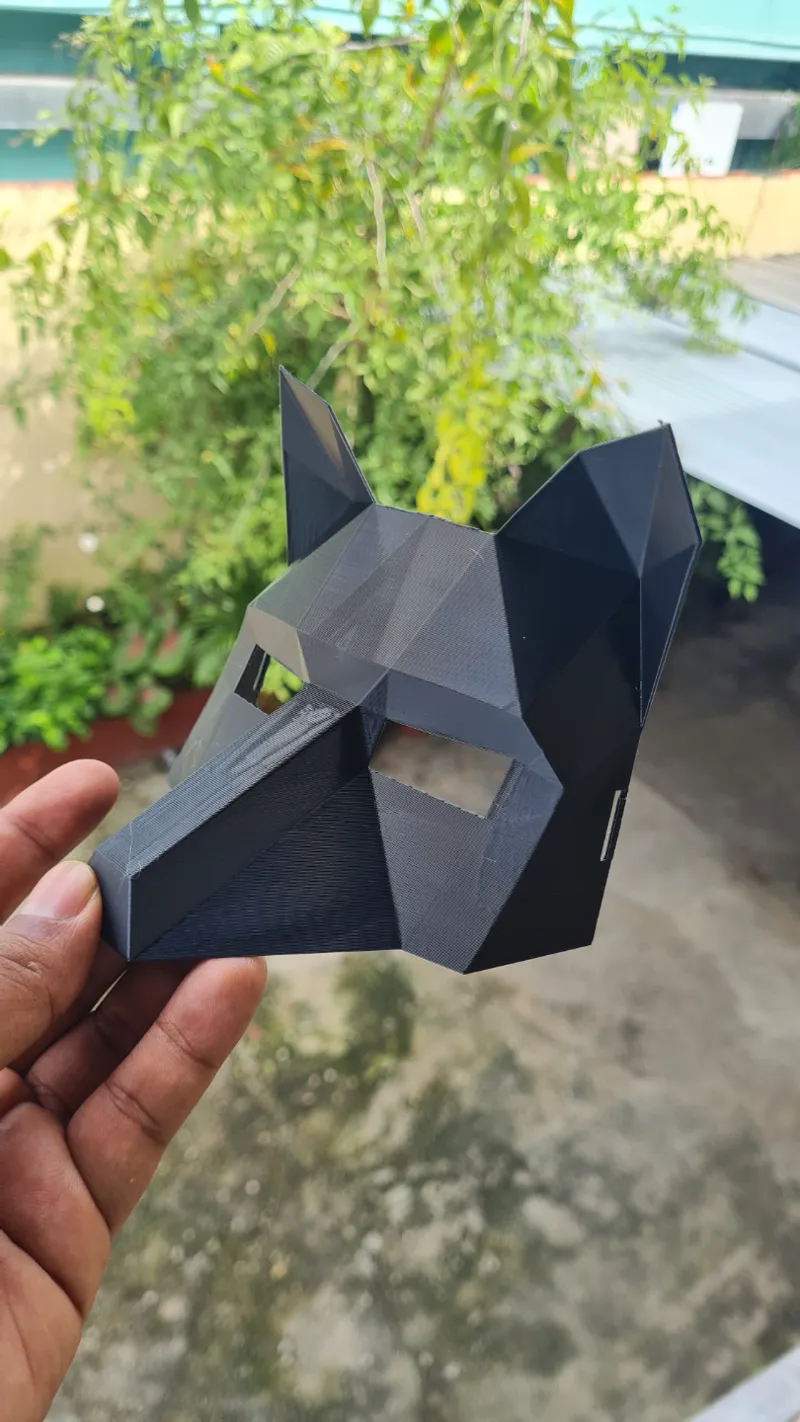 Low Poly Fox Mask with Holes for Elastic
