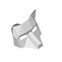 Masque renard low poly avec trous pour élastique — photo 3