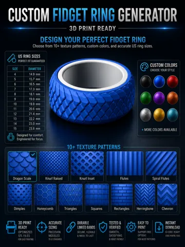 Objeto manipulable: Custom Parametric Fidget Ring Maker — vista de referencia 2