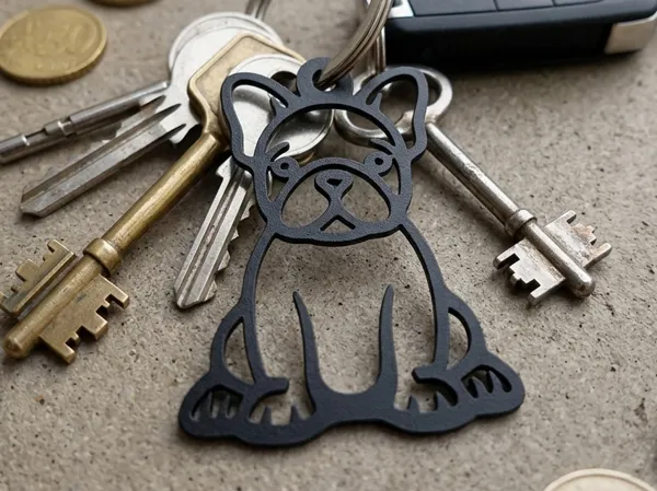 Porte-clés bouledogue français