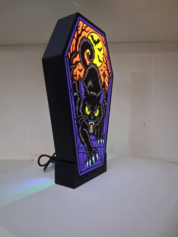 Accesorio de iluminación decorativa: Scary Cat Coffin Lightbox — vista de referencia 5