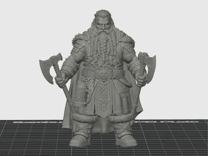 Dwarven Warlord – Dual Axe Fantasy Miniature