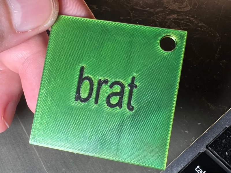 brat inspired keychain - Charli XCX 