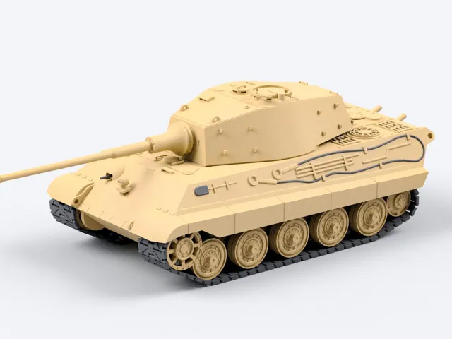 Tiger II 1:35 fully 3D printed model tank