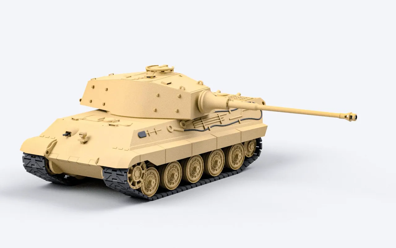 Tiger II 1:35 fully 3D printed model tank view 4