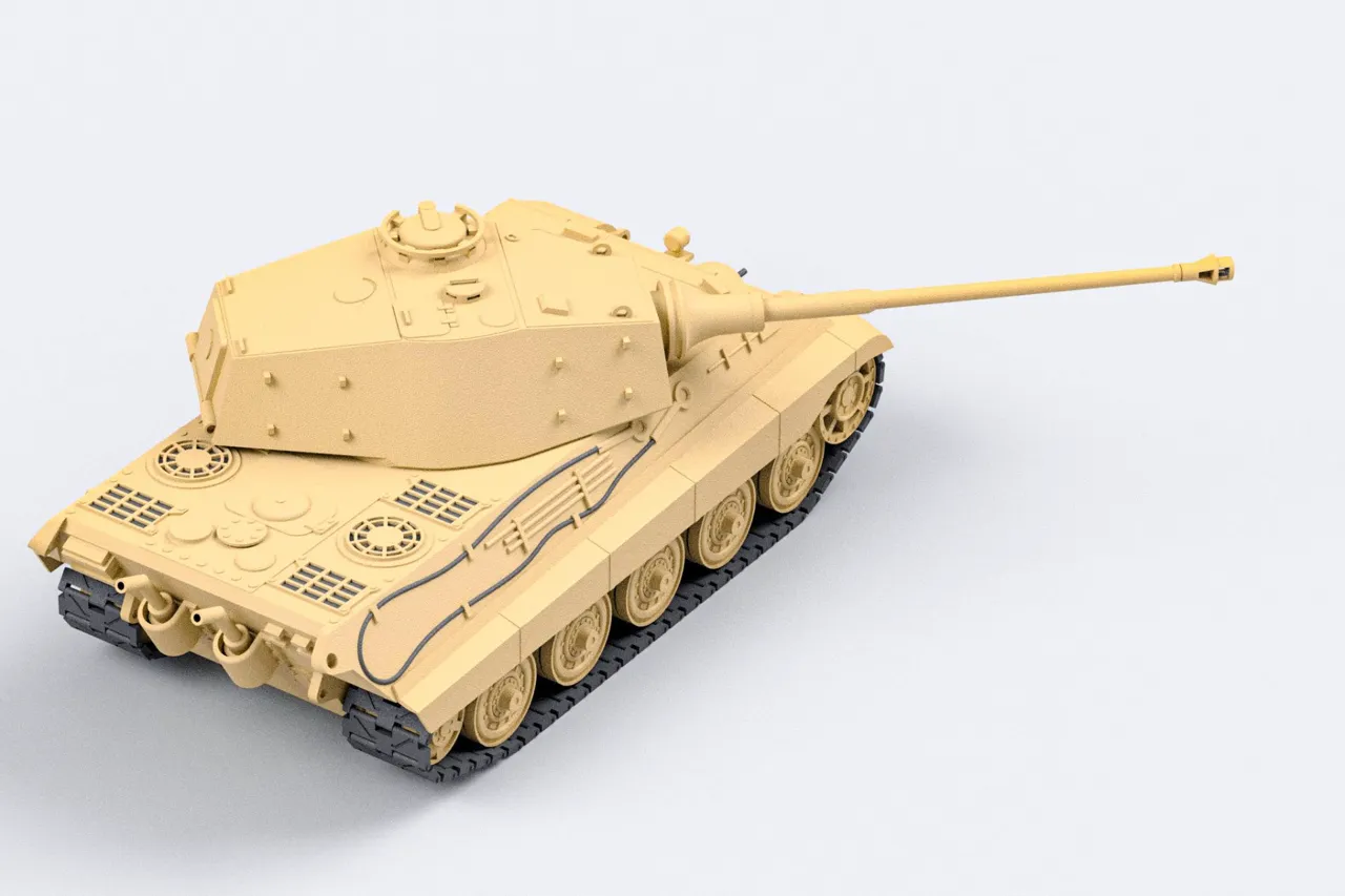 Tiger II 1:35 fully 3D printed model tank view 2