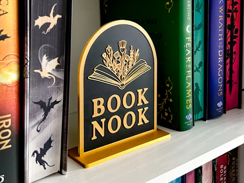 Flower Book Nook Sign