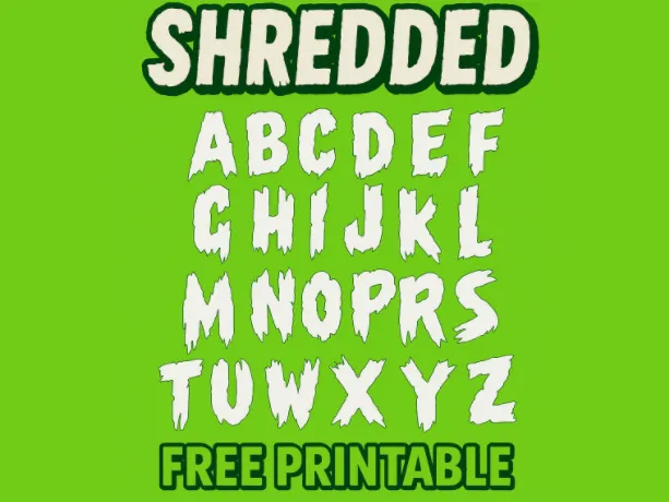 Alphabet – Shredded Font – 3D