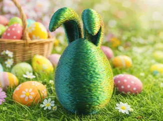 Easter egg with bunny ears