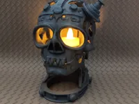 Crâne steampunk - porte-bougie LED — photo 3