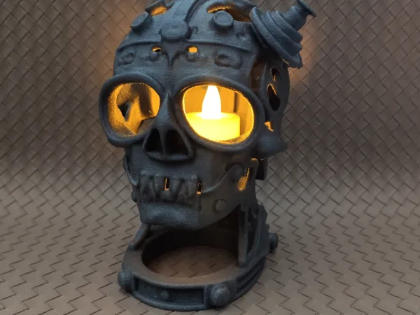 Crâne steampunk - porte-bougie LED